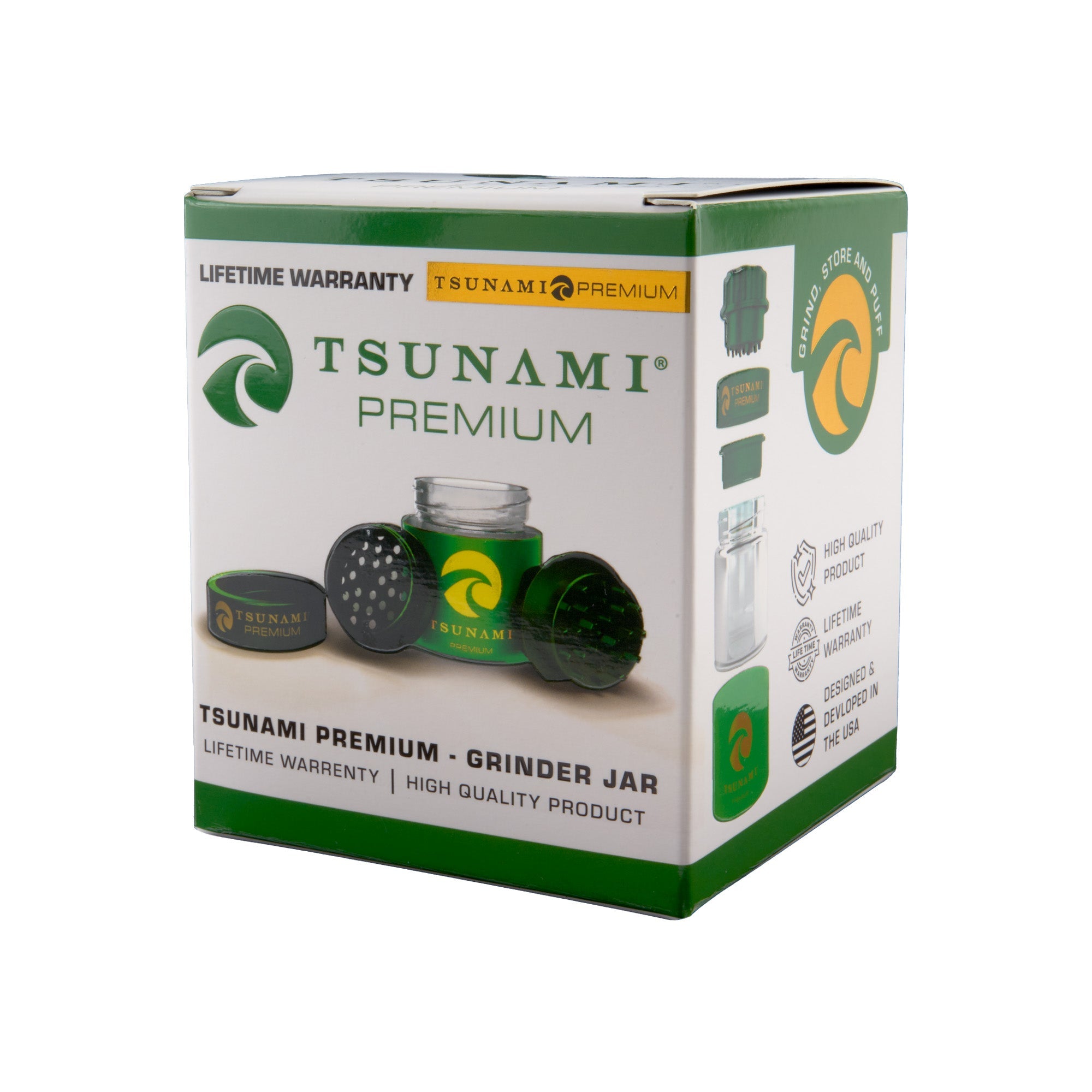 Tsunami Premium Grinder Jar - Discreet Smoker