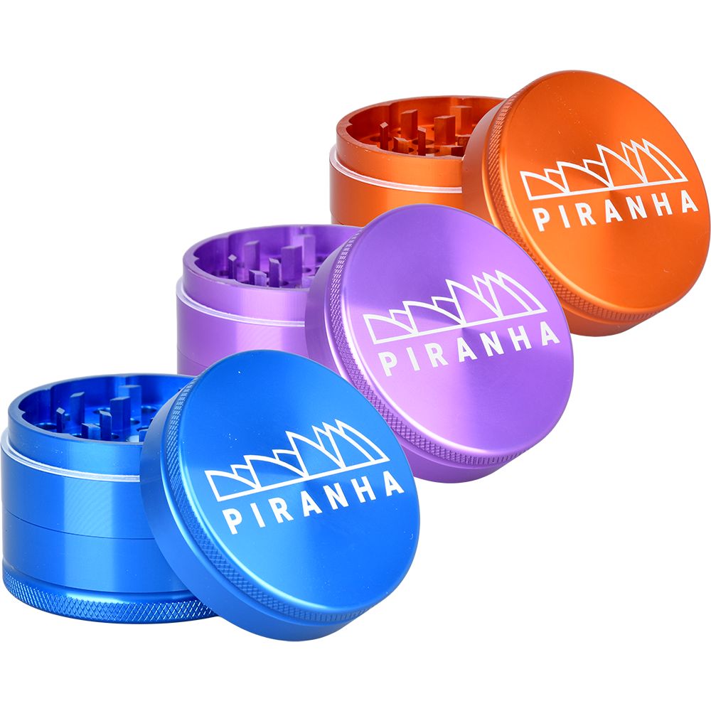 Piranha Grind-and-Store Aluminum Grinder | 3pc | 2.2" - Discreet Smoker