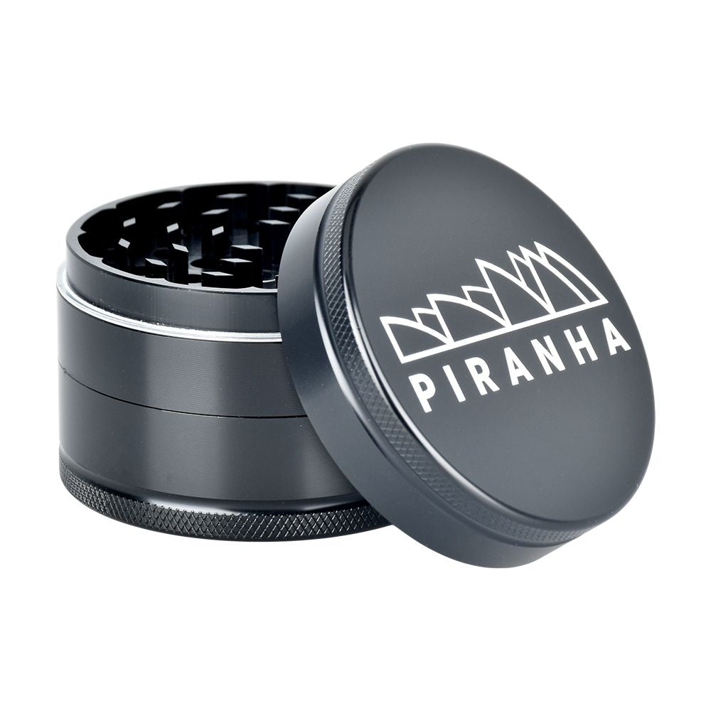 Piranha Grind-and-Store Aluminum Grinder | 3pc | 2.5" - Discreet Smoker