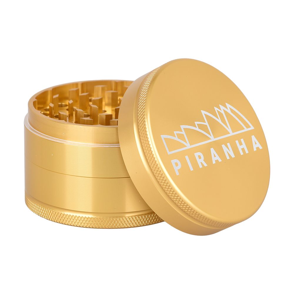 Piranha Grind-and-Store Aluminum Grinder | 3pc | 2.5" - Discreet Smoker