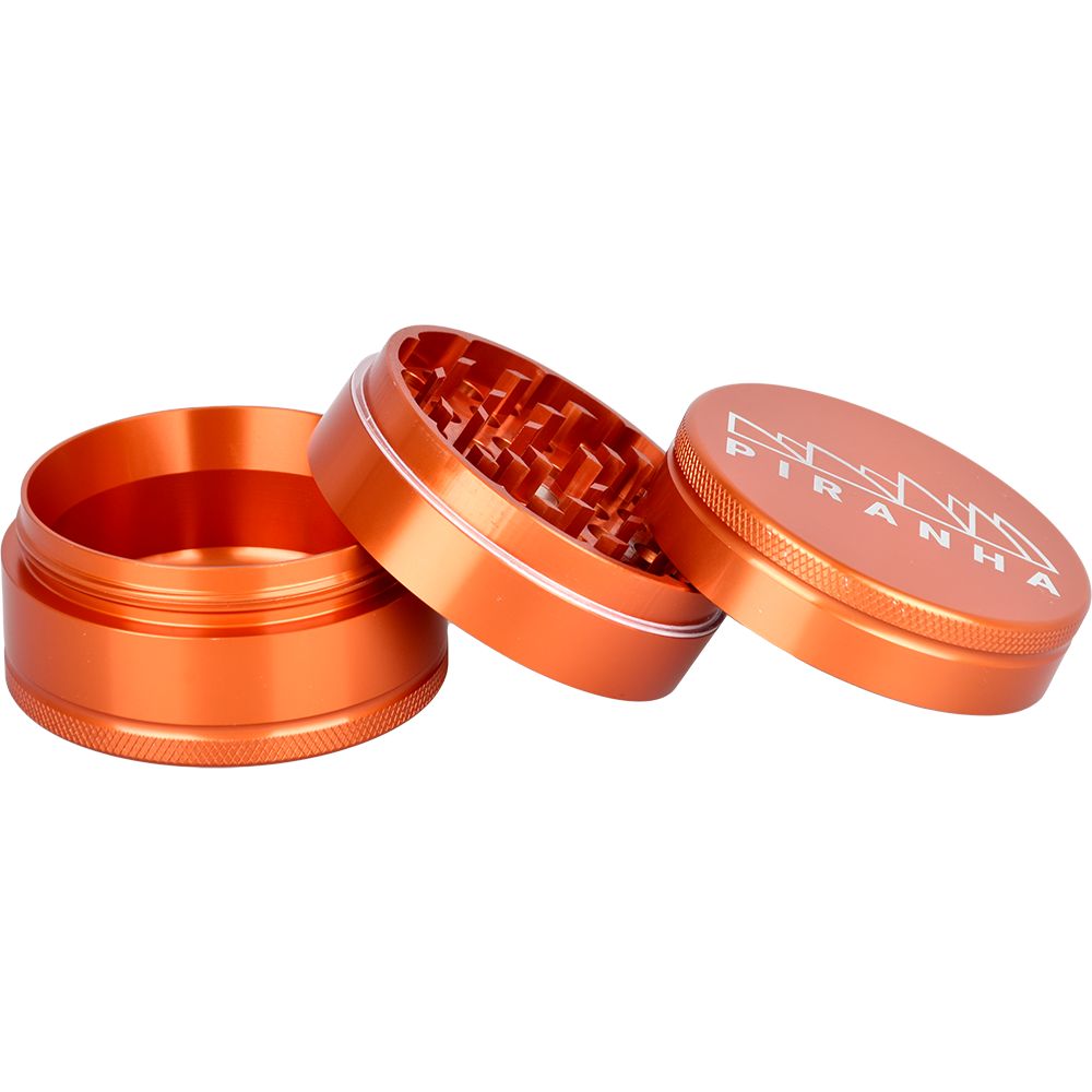 Piranha Grind-and-Store Aluminum Grinder | 3pc | 2.5" - Discreet Smoker