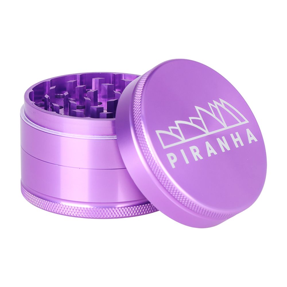 Piranha Grind-and-Store Aluminum Grinder | 3pc | 2.5" - Discreet Smoker