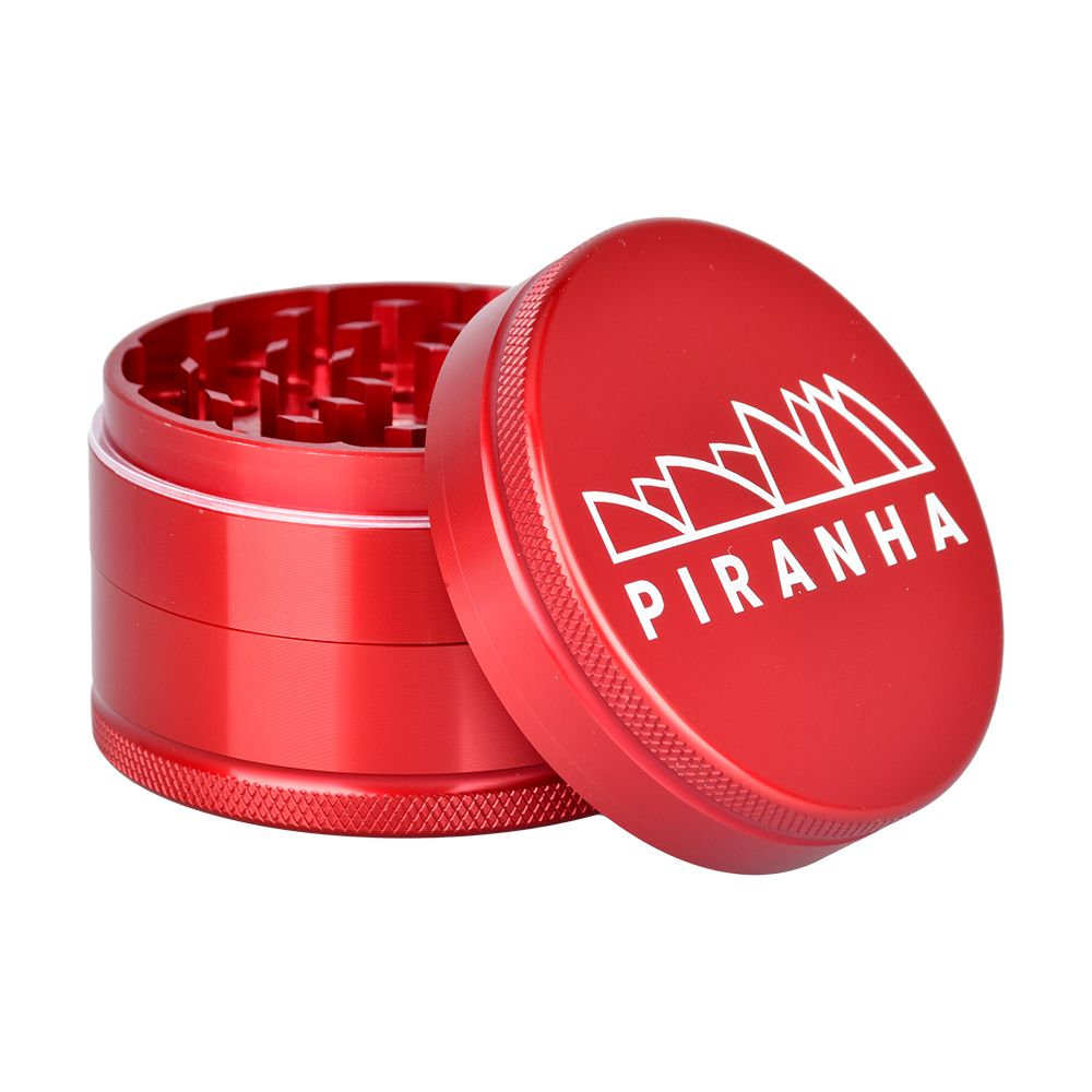 Piranha Grind-and-Store Aluminum Grinder | 3pc | 2.5" - Discreet Smoker