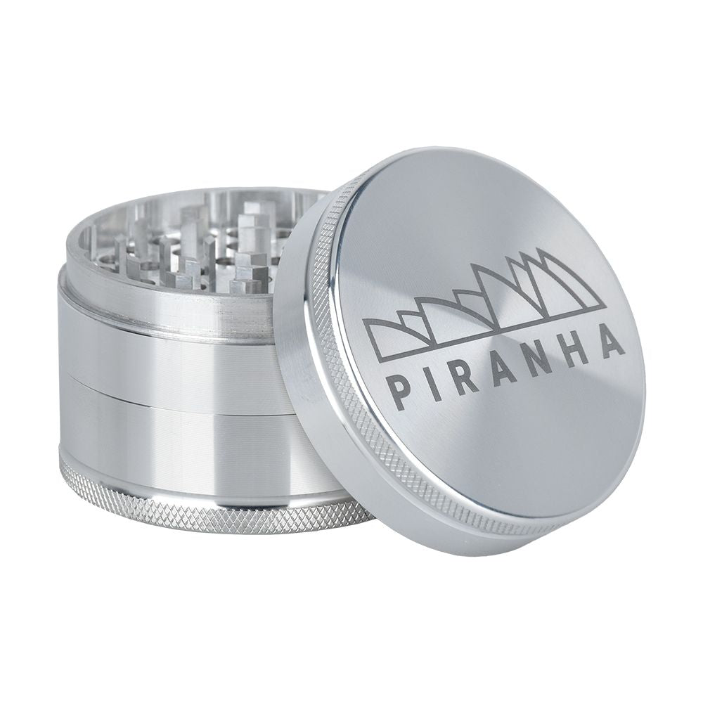 Piranha Grind-and-Store Aluminum Grinder | 3pc | 2.5" - Discreet Smoker