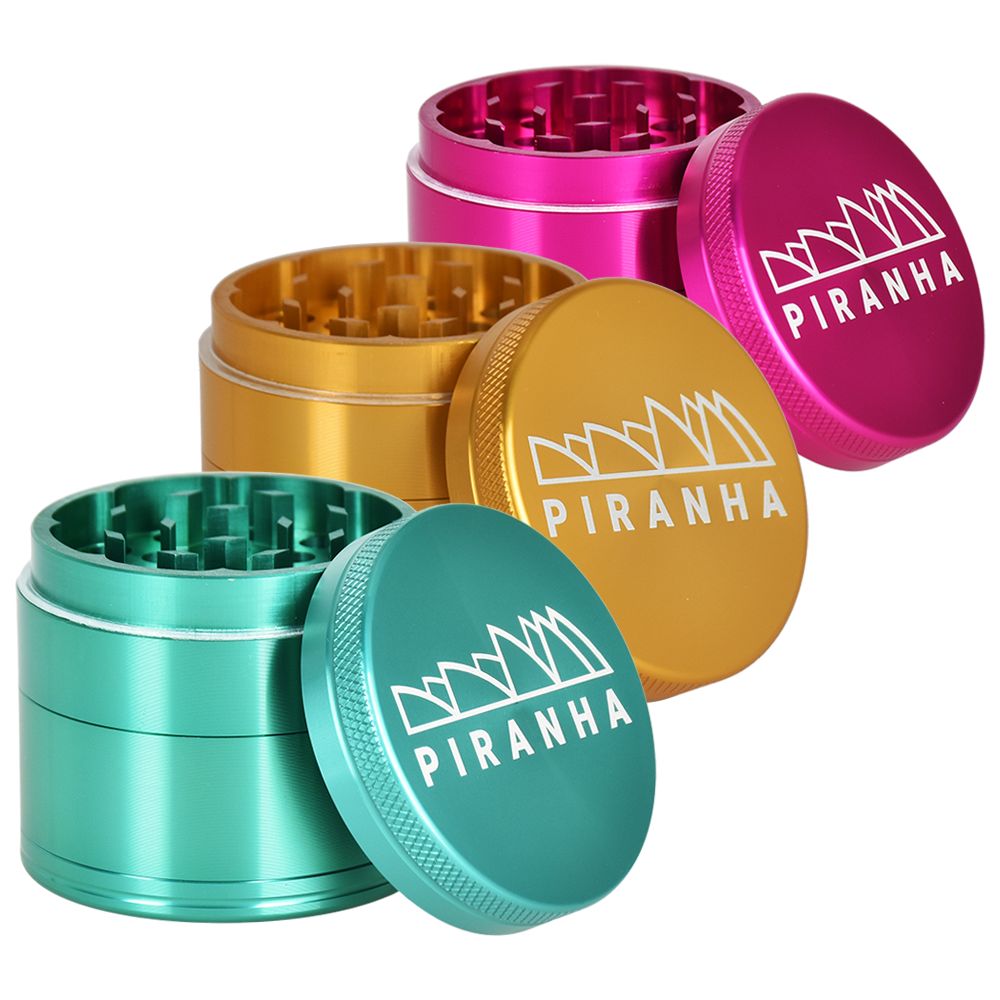 Piranha Pollinator Aluminum Grinder | 4pc | 2" - Discreet Smoker