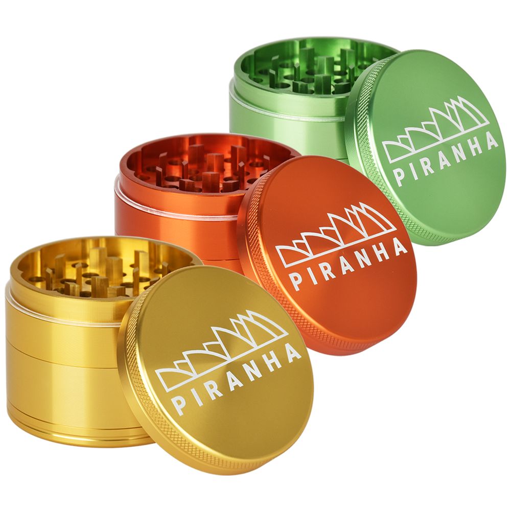 Piranha Pollinator Aluminum Grinder | 4pc | 2.2" - Discreet Smoker