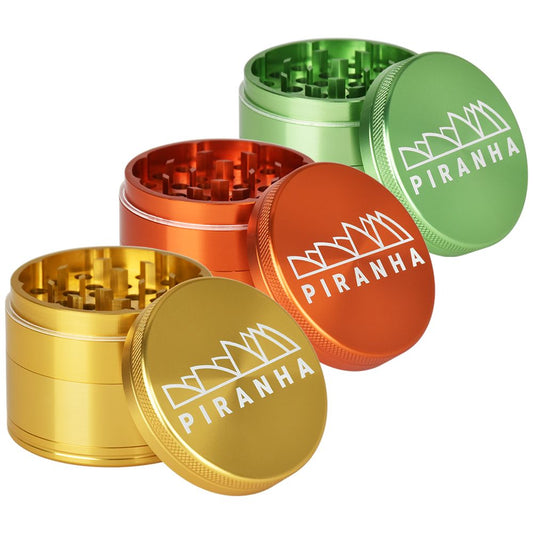 Piranha Pollinator Aluminum Grinder | 4pc | 2.2" - Discreet Smoker