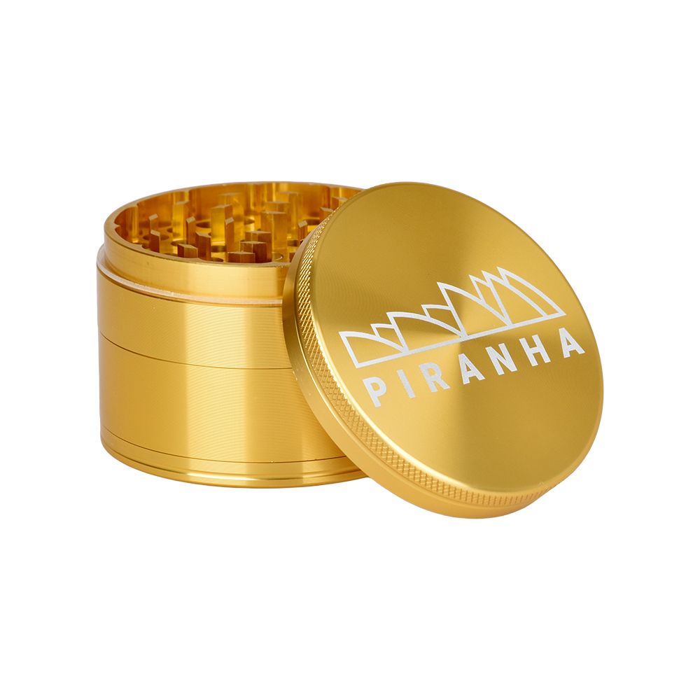 Piranha Pollinator Aluminum Grinder | 4pc | 2.5" - Discreet Smoker