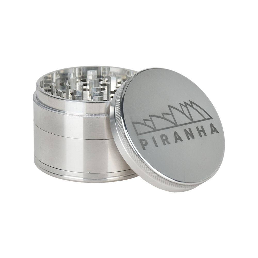 Piranha Pollinator Aluminum Grinder | 4pc | 2.5" - Discreet Smoker