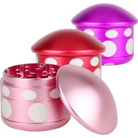 Mushroom Aluminum Grinder - 4pc / 1.8" / Colors Vary - Discreet Smoker