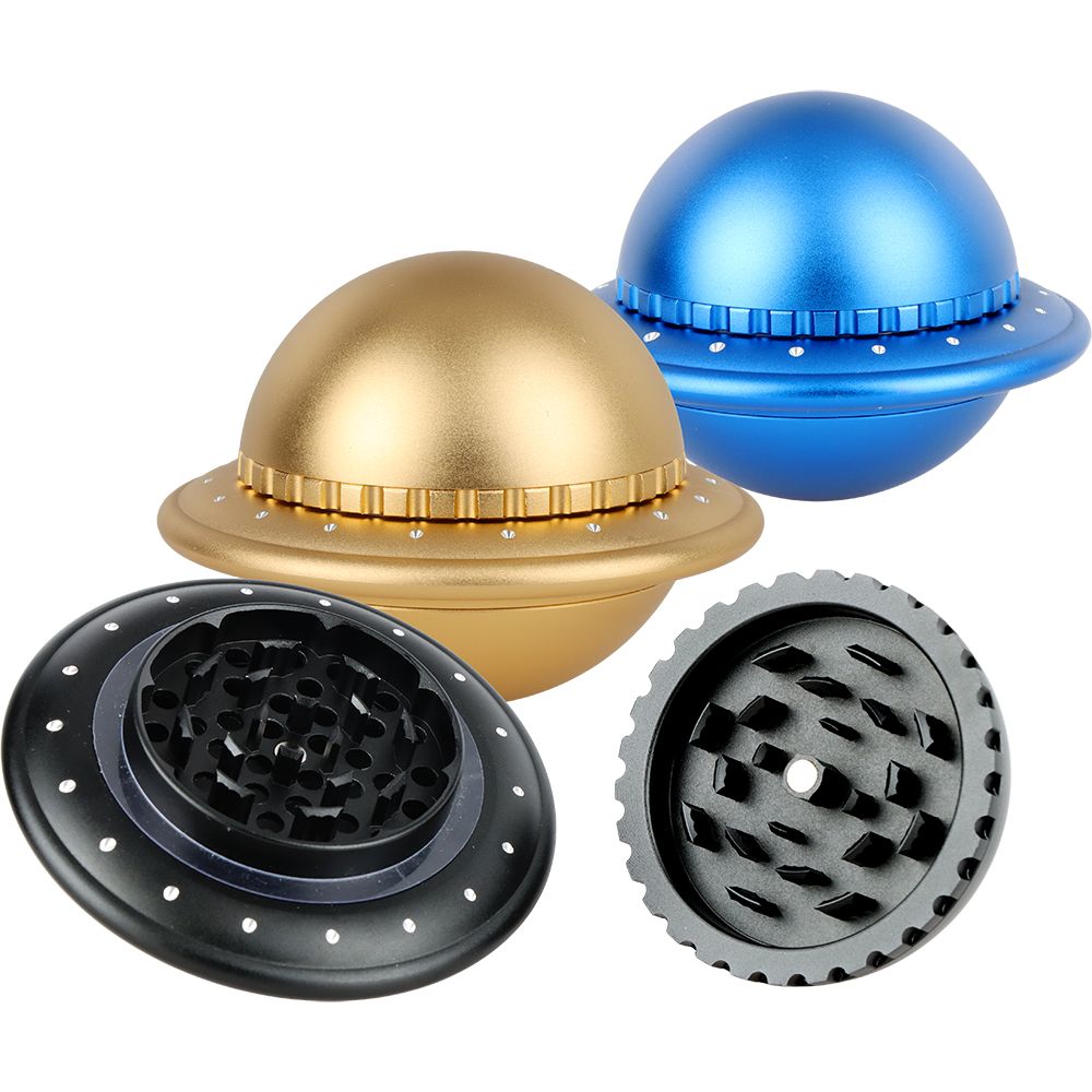 UFO Aluminum Grinder - 3pc / 1.8" / Colors Vary - Discreet Smoker