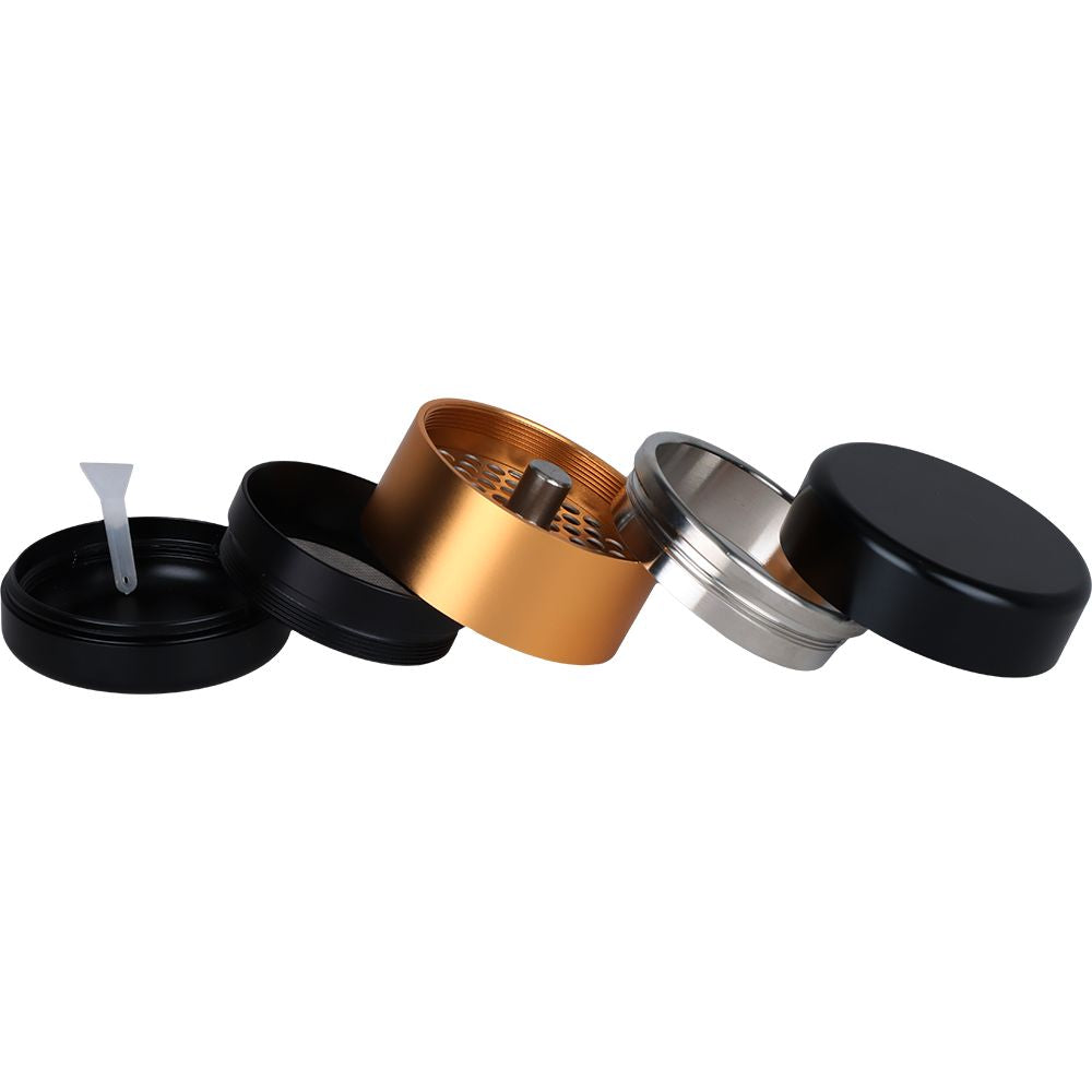 Aluminum Manually Operated Herb Mill - 5pc / 2.5" / Colors Vary - Discreet Smoker