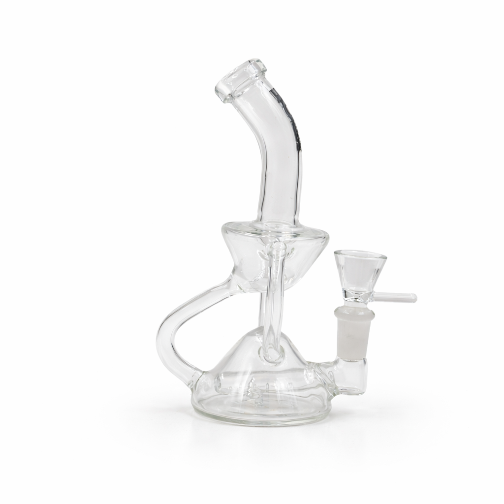 ClearFlux 7” Glass Recycler Bong - Discreet Smoker