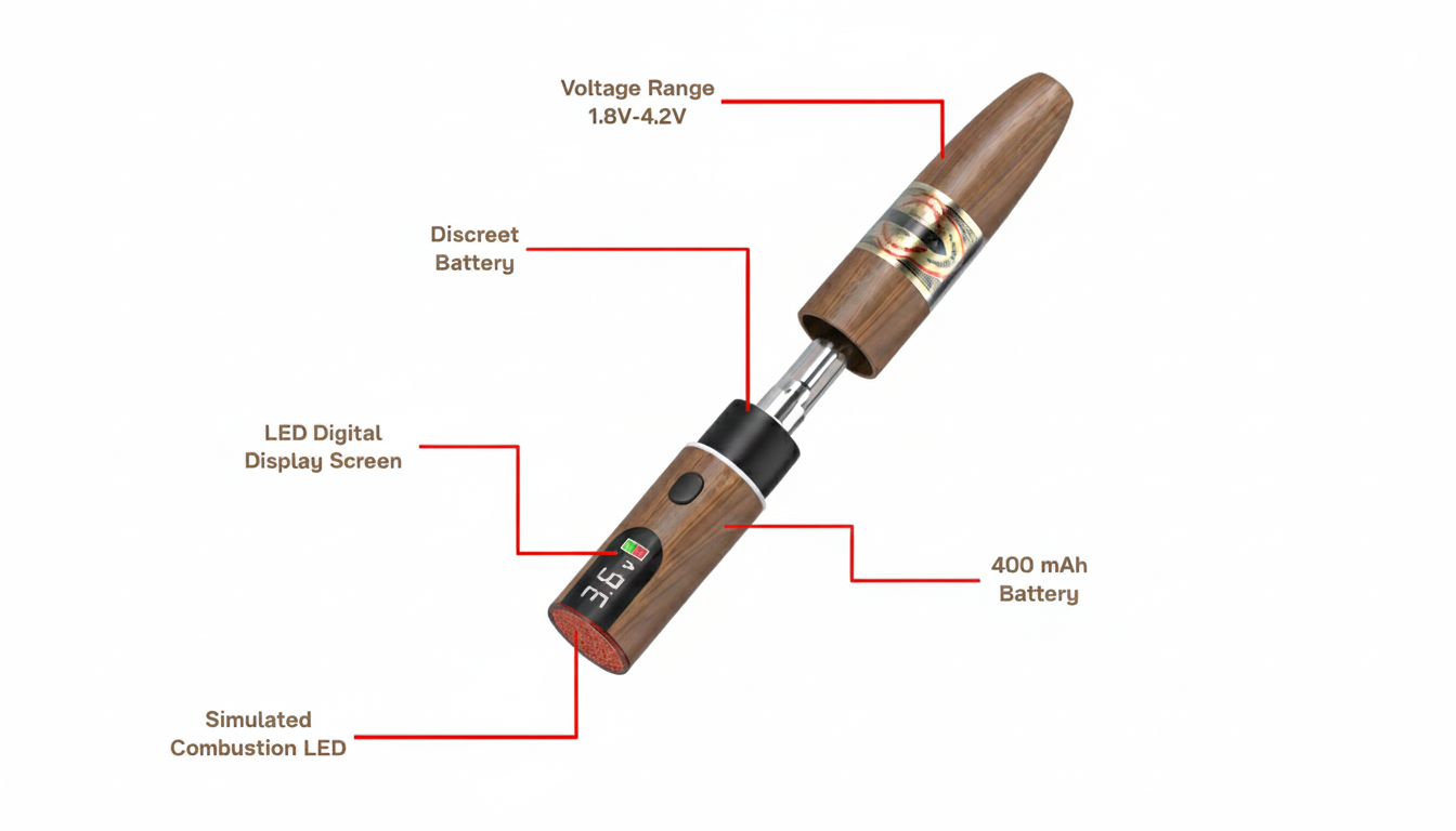 The Stogie Variable Voltage 510 Battery - Discreet Smoker