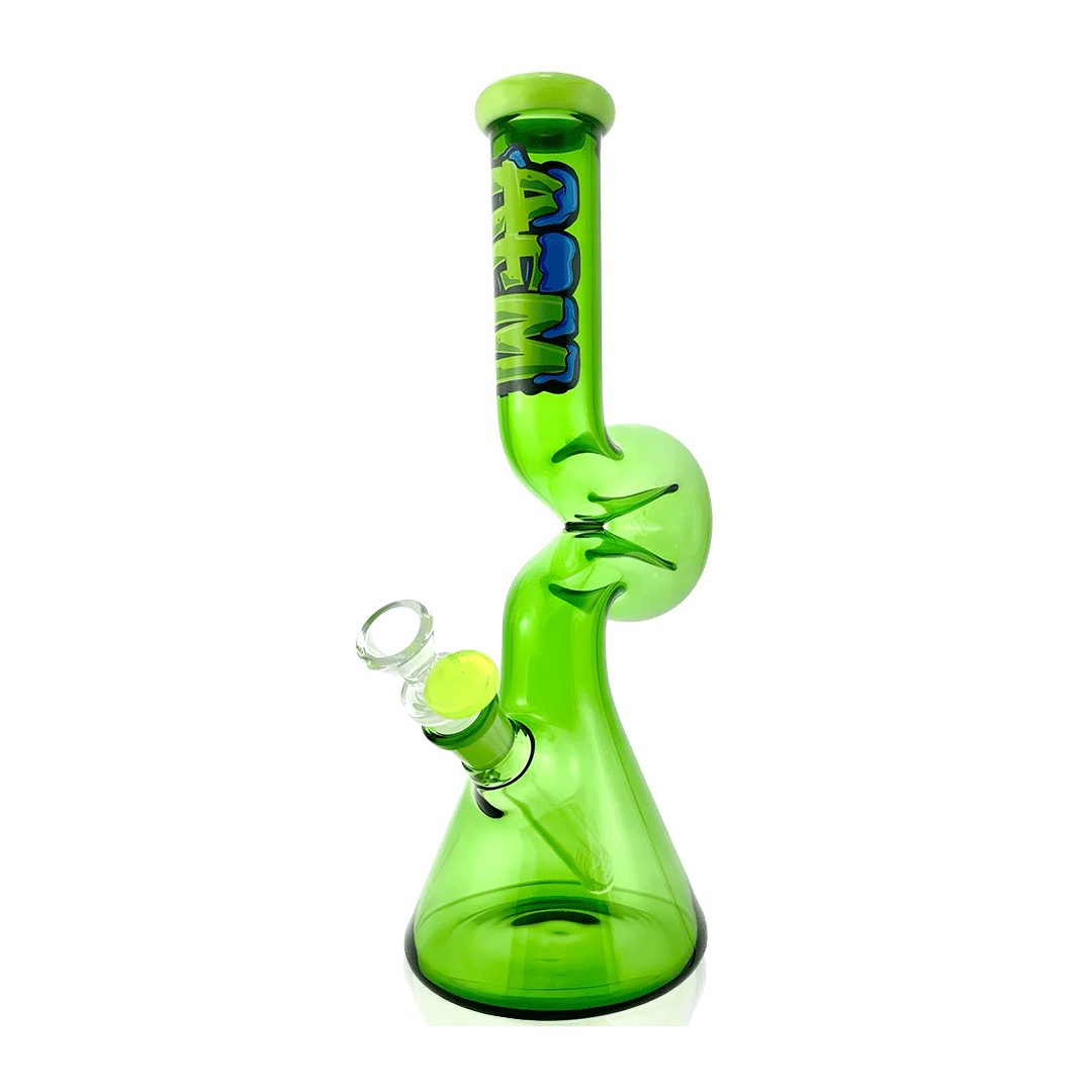AFM Glass 12" Beaker Wave Full Color Glass Water Pipe - Discreet Smoker