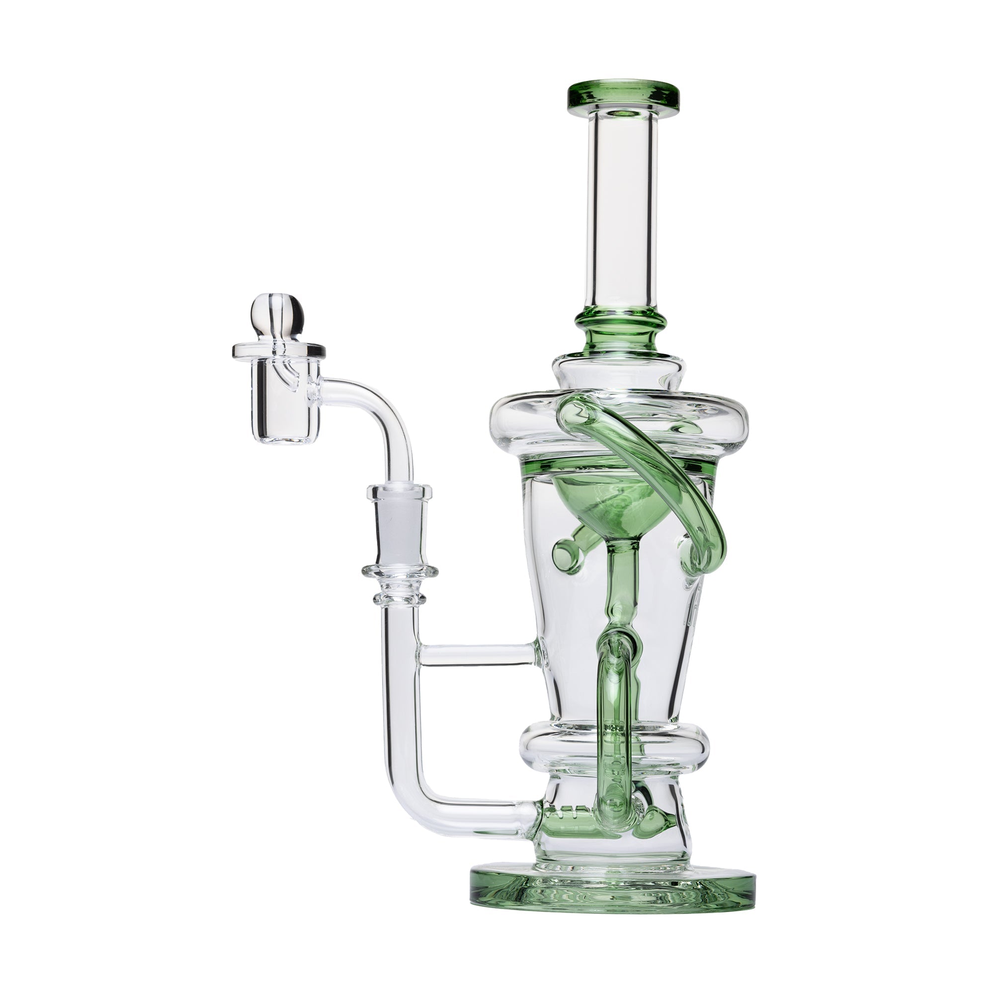 Human Grade 10.25" Straight Recycler Glass Water Pipe - Discreet Smoker
