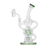 Human Grade 10" Swiss Rig Glass Recycler Water Pipe - Discreet Smoker