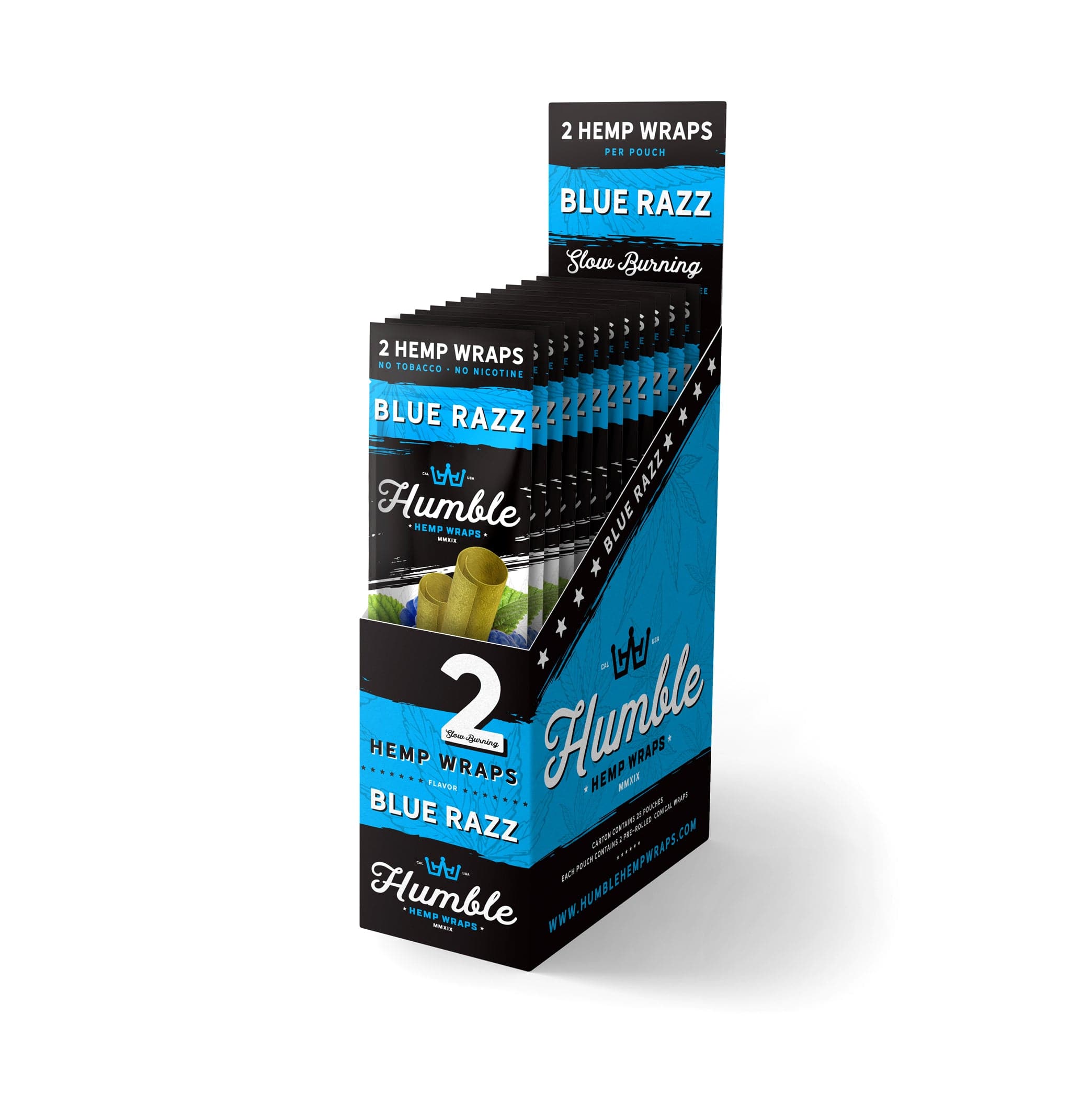 Humble Hemp Wraps - Blue Razz - 25 Pack - Discreet Smoker