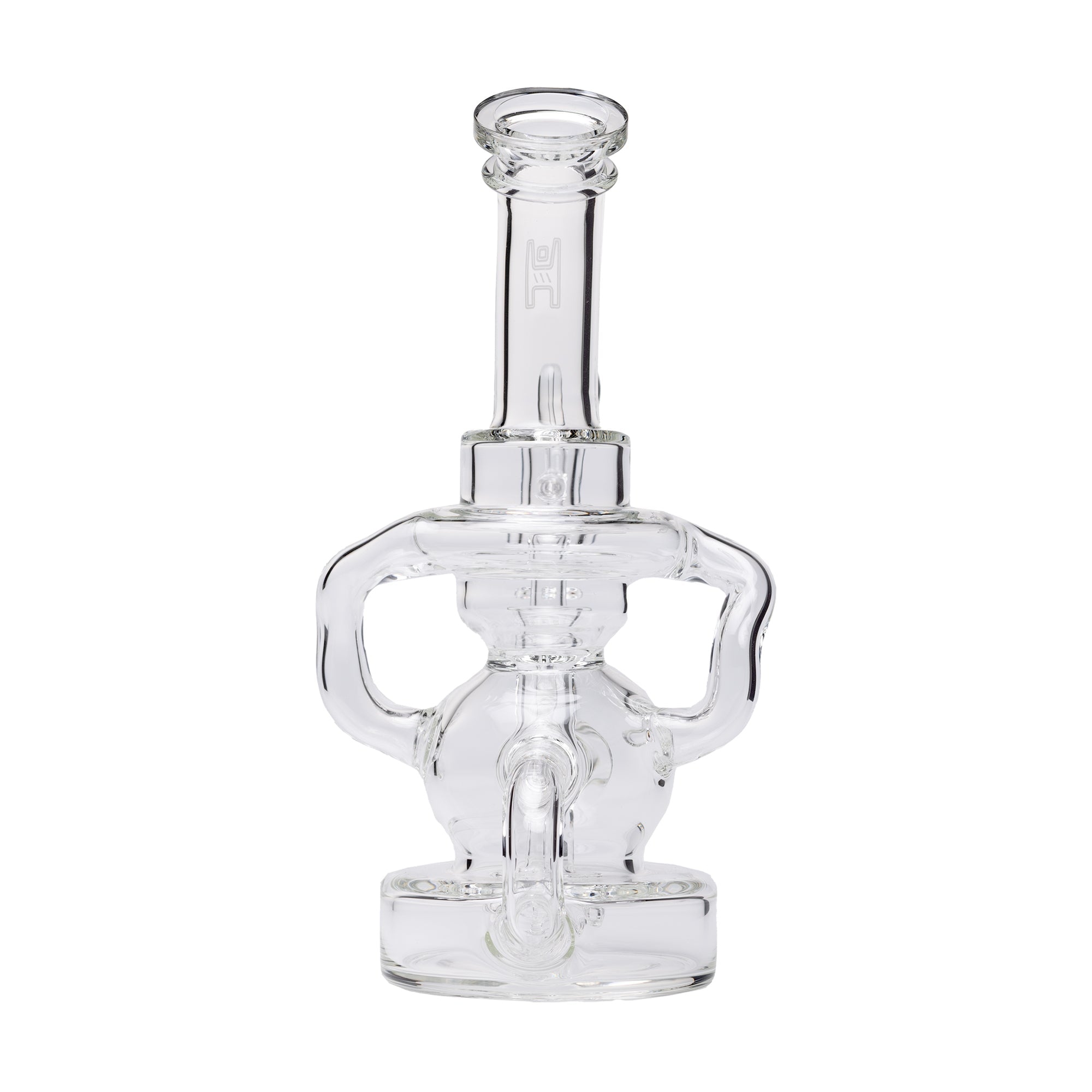 Human Grade Stubby Klein Glass Recycler Rig Water Pipe - Discreet Smoker