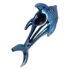 SeshGear Electroplated Cobalt Chomper Glass Hand Pipe - 5" - Discreet Smoker