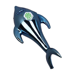 SeshGear Electroplated Cobalt Chomper Glass Hand Pipe - 5" - Discreet Smoker