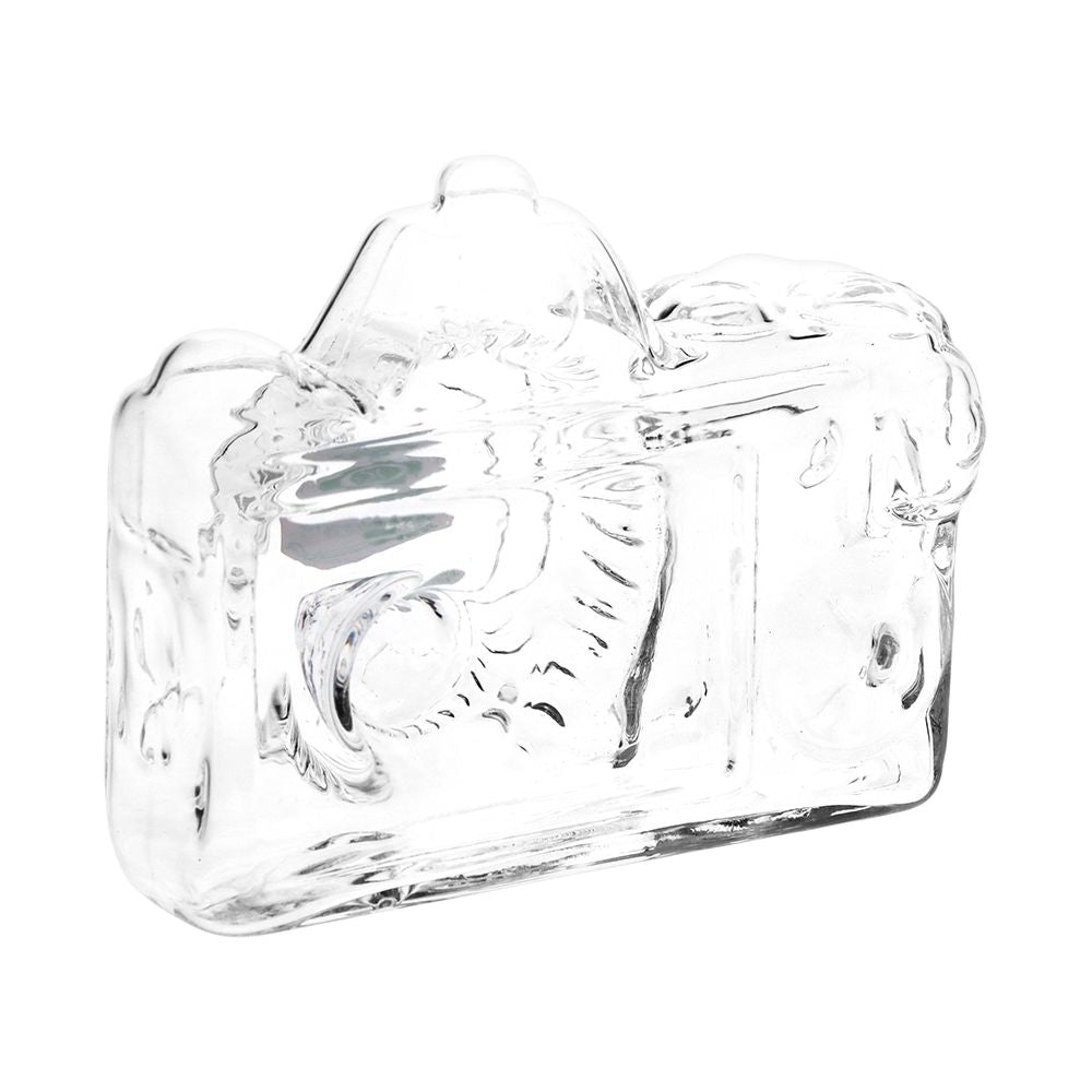 SeshGear Old School Camera Glass Hand Pipe - 3.75" / Clear - Discreet Smoker
