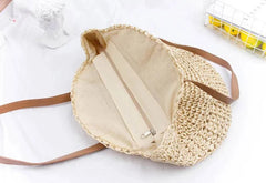 Round Straw Beach Bag - Discreet Smoker