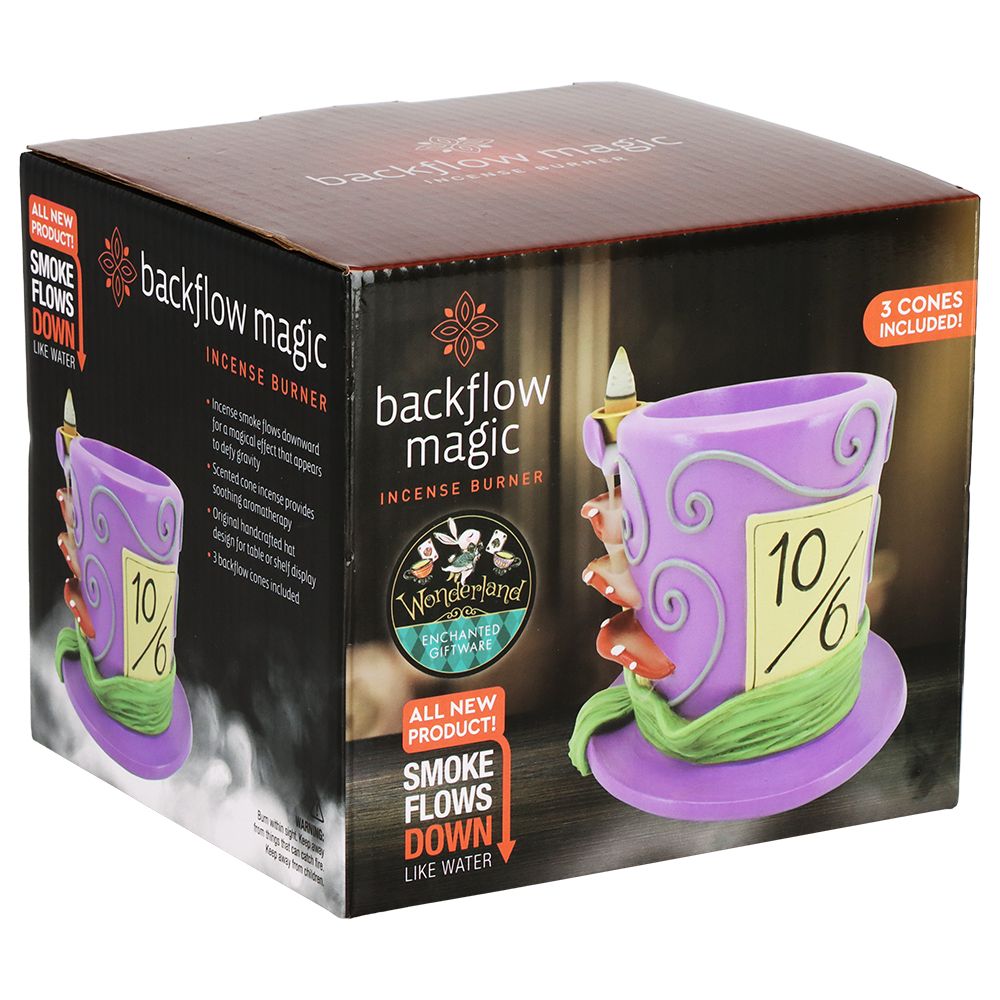 Mad Hatter Shroom Waterfall Backflow Polyresin Incense Burner - 4.75" x 5" - Discreet Smoker