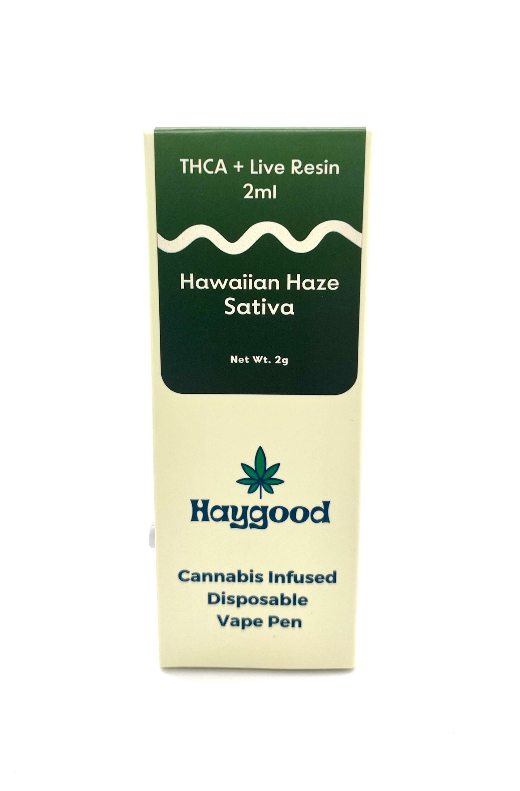 THCA + Live Resin Disposable Vape - Hawaiian Haze (Sativa), 2ml - Discreet Smoker