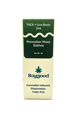 THCA + Live Resin Disposable Vape - Hawaiian Haze (Sativa), 2ml - Discreet Smoker
