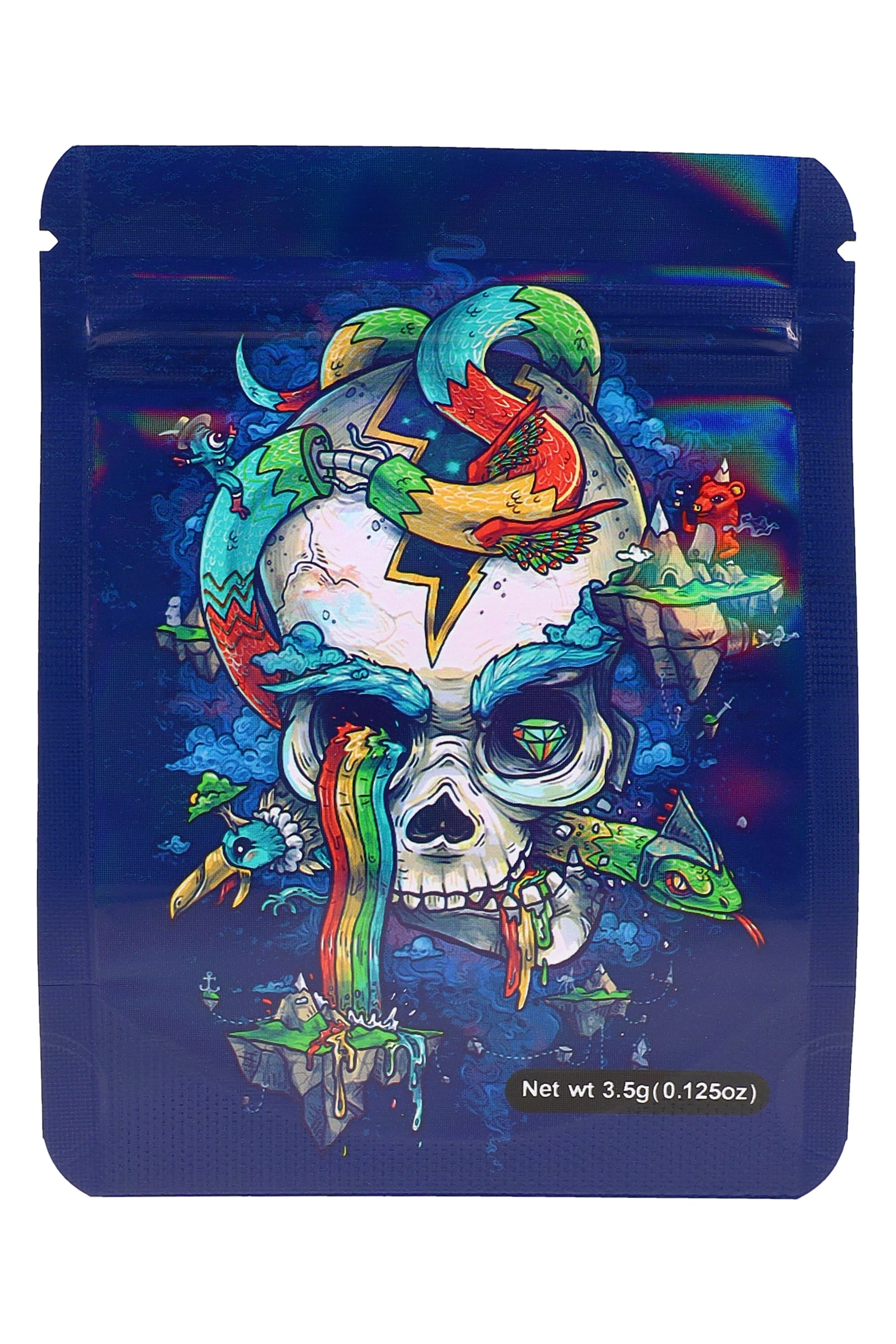 Mylar ⅛ oz Bags – Skull Designs – 50 Pack – Choose Style - Discreet Smoker