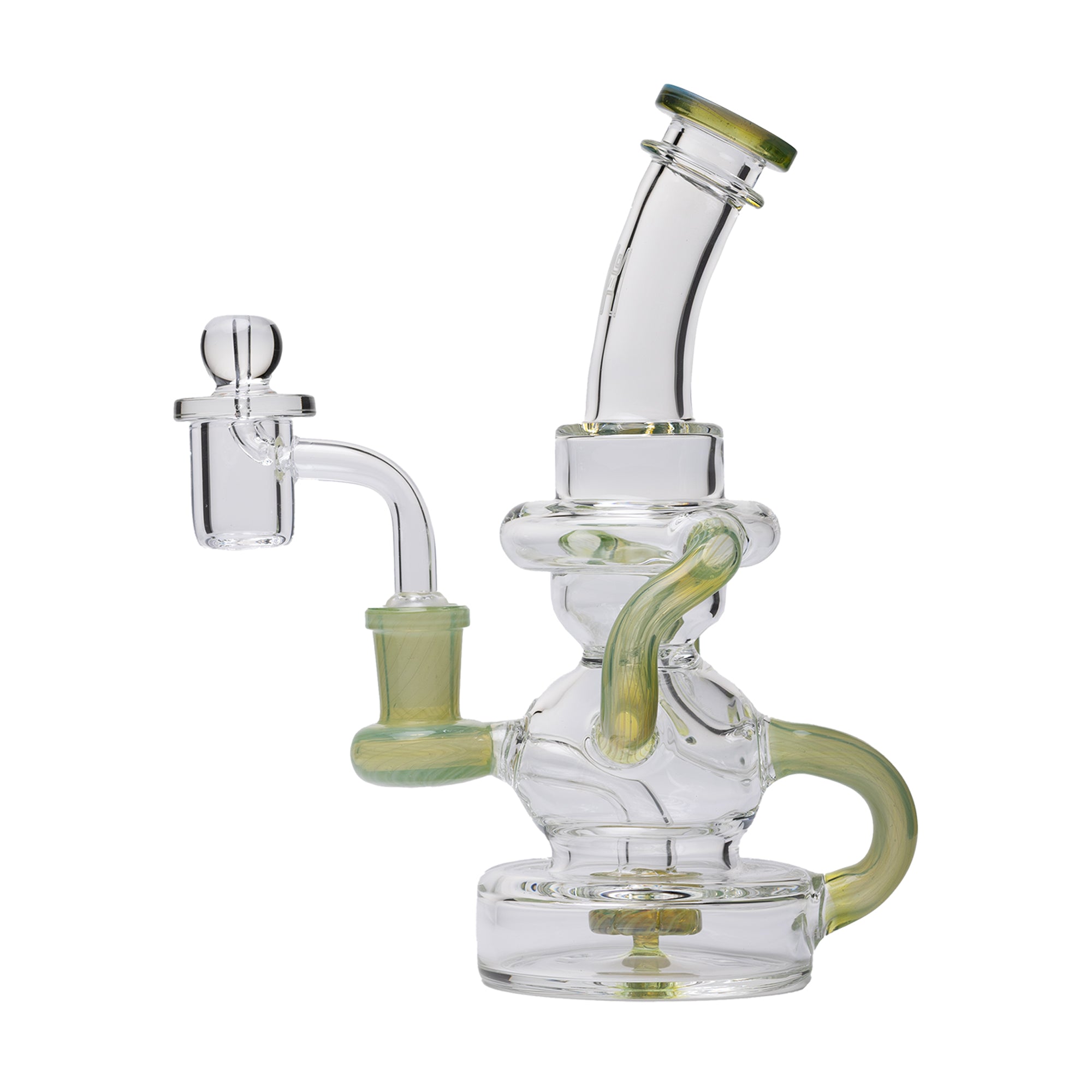 Human Grade Stubby Klein Glass Recycler Rig Water Pipe - Discreet Smoker