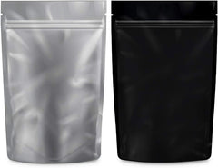Loud Lock 1 Ounce Mylar Smell Proof Vacuum Seal Bags - 100 Count Black/Clear - Discreet Smoker