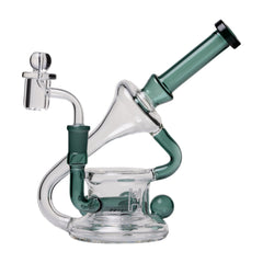 Human Grade 7.5" Recycler 45 (Triple Marble) Glass Dab Rig - Discreet Smoker