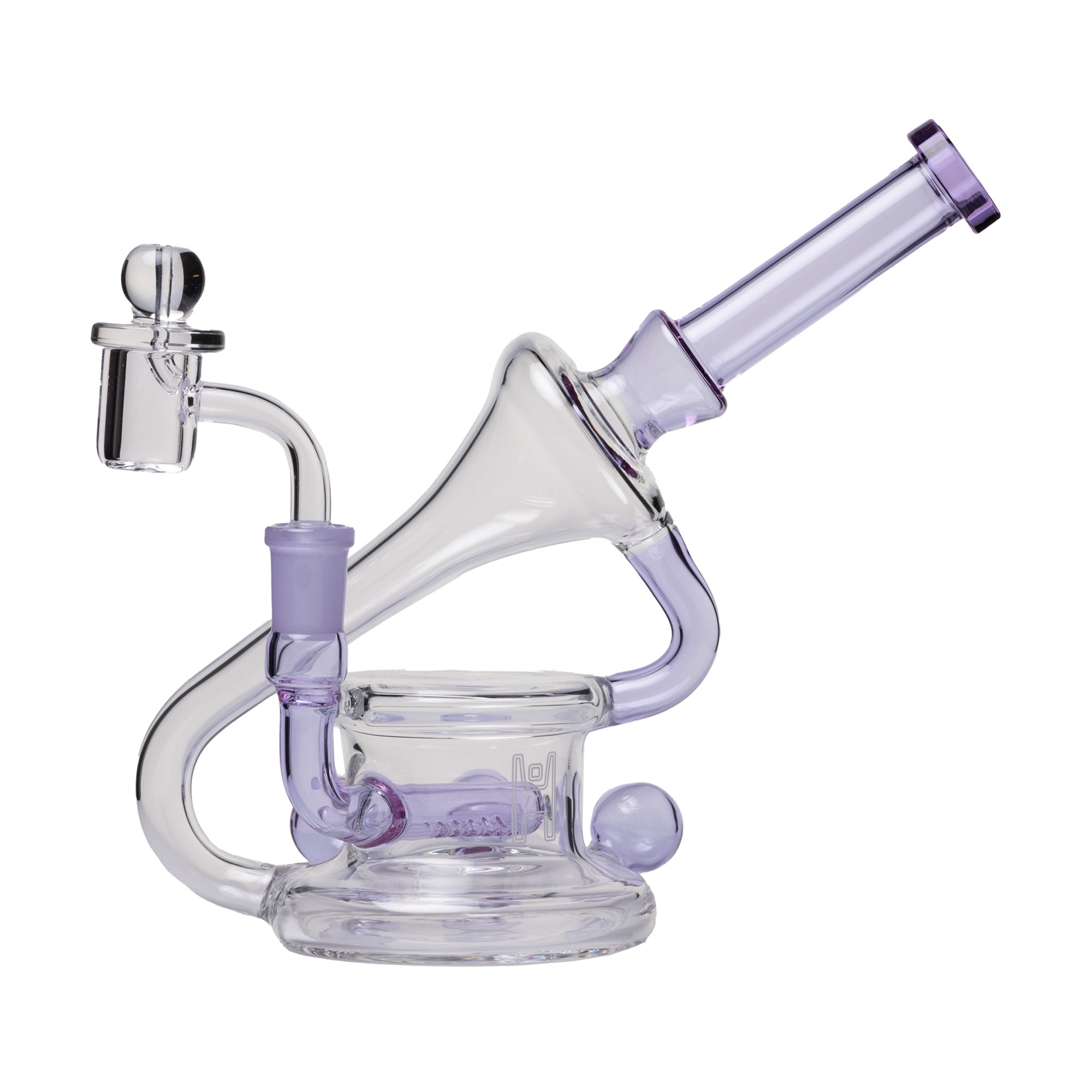 Human Grade 7.5" Recycler 45 (Triple Marble) Glass Dab Rig - Discreet Smoker