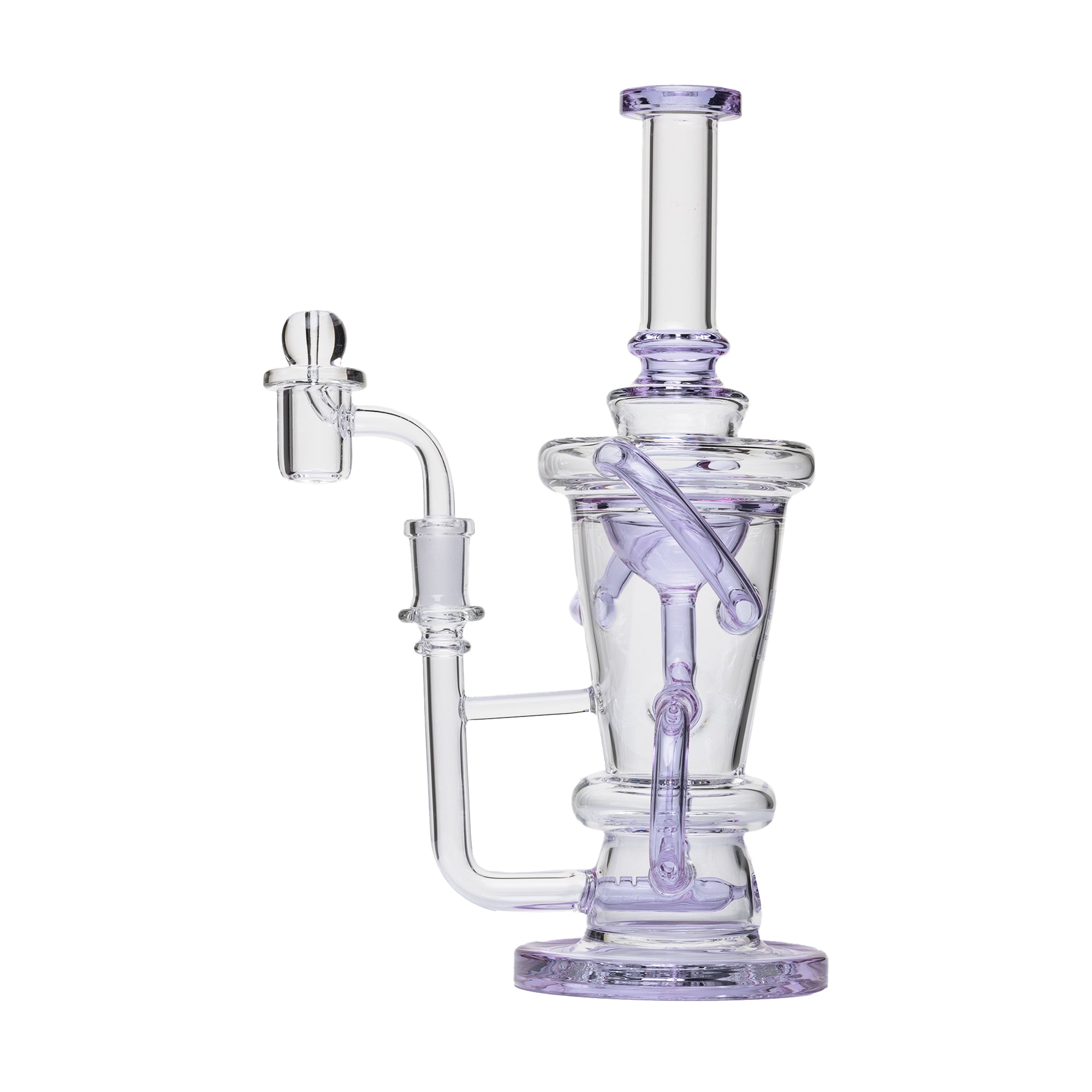 Human Grade 10.25" Straight Recycler Glass Water Pipe - Discreet Smoker