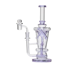 Human Grade 10.25" Straight Recycler Glass Water Pipe - Discreet Smoker