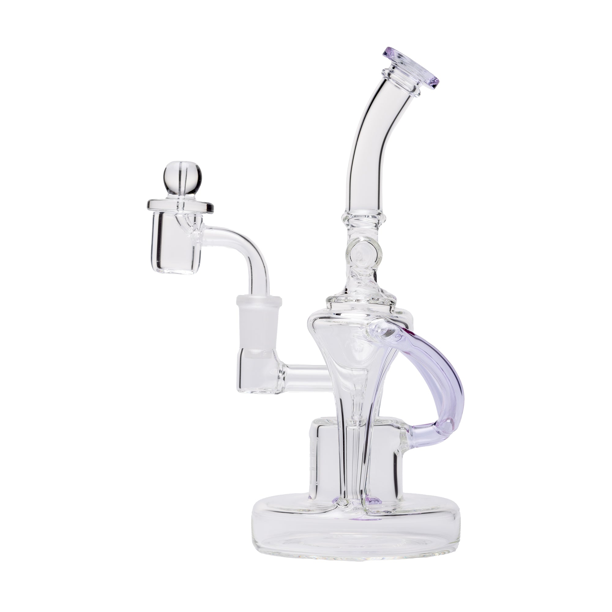 Human Grade Dualing Recycler Glass Rig Water Pipe - Discreet Smoker