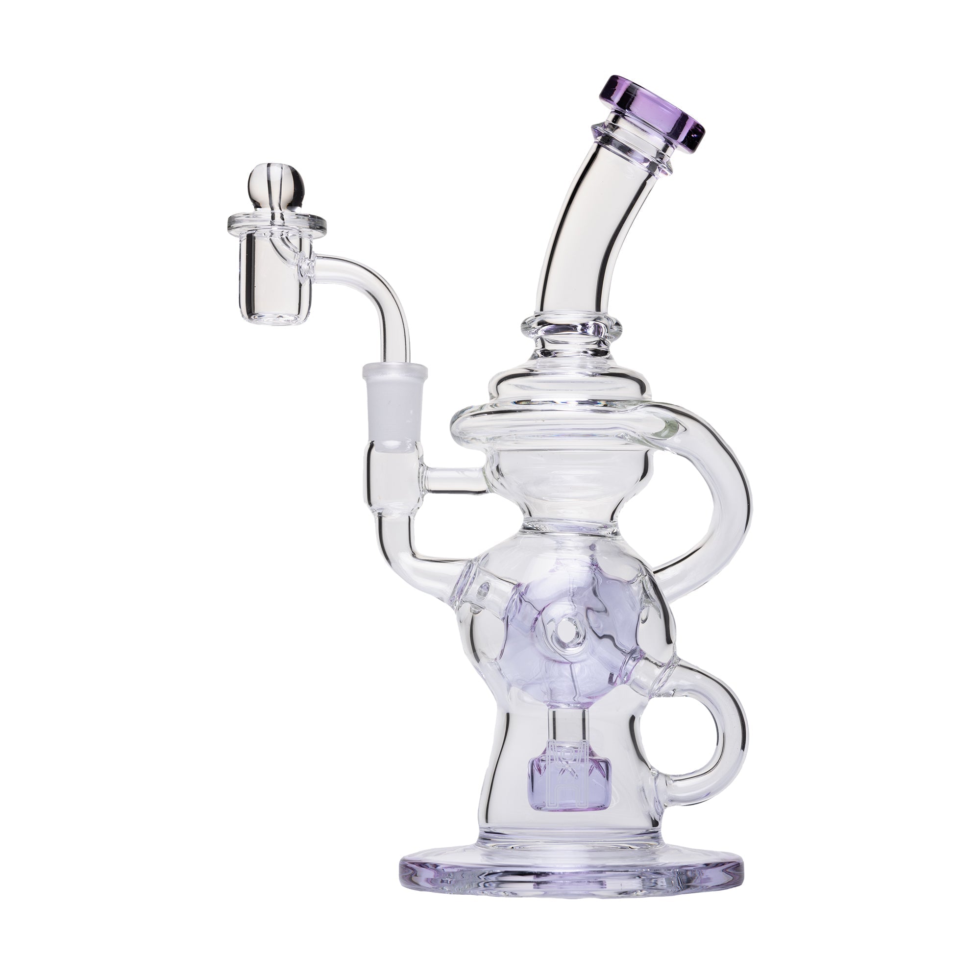 Human Grade 10" Swiss Rig Glass Recycler Water Pipe - Discreet Smoker