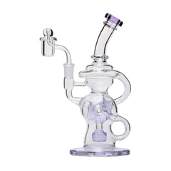 Human Grade 10" Swiss Rig Glass Recycler Water Pipe - Discreet Smoker
