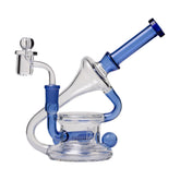 Human Grade 7.5" Recycler 45 (Triple Marble) Glass Dab Rig - Discreet Smoker