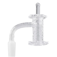 Lotus Etched Quartz Blender Banger Set With Quartz Carb Cap & Terp Pearls - Discreet Smoker