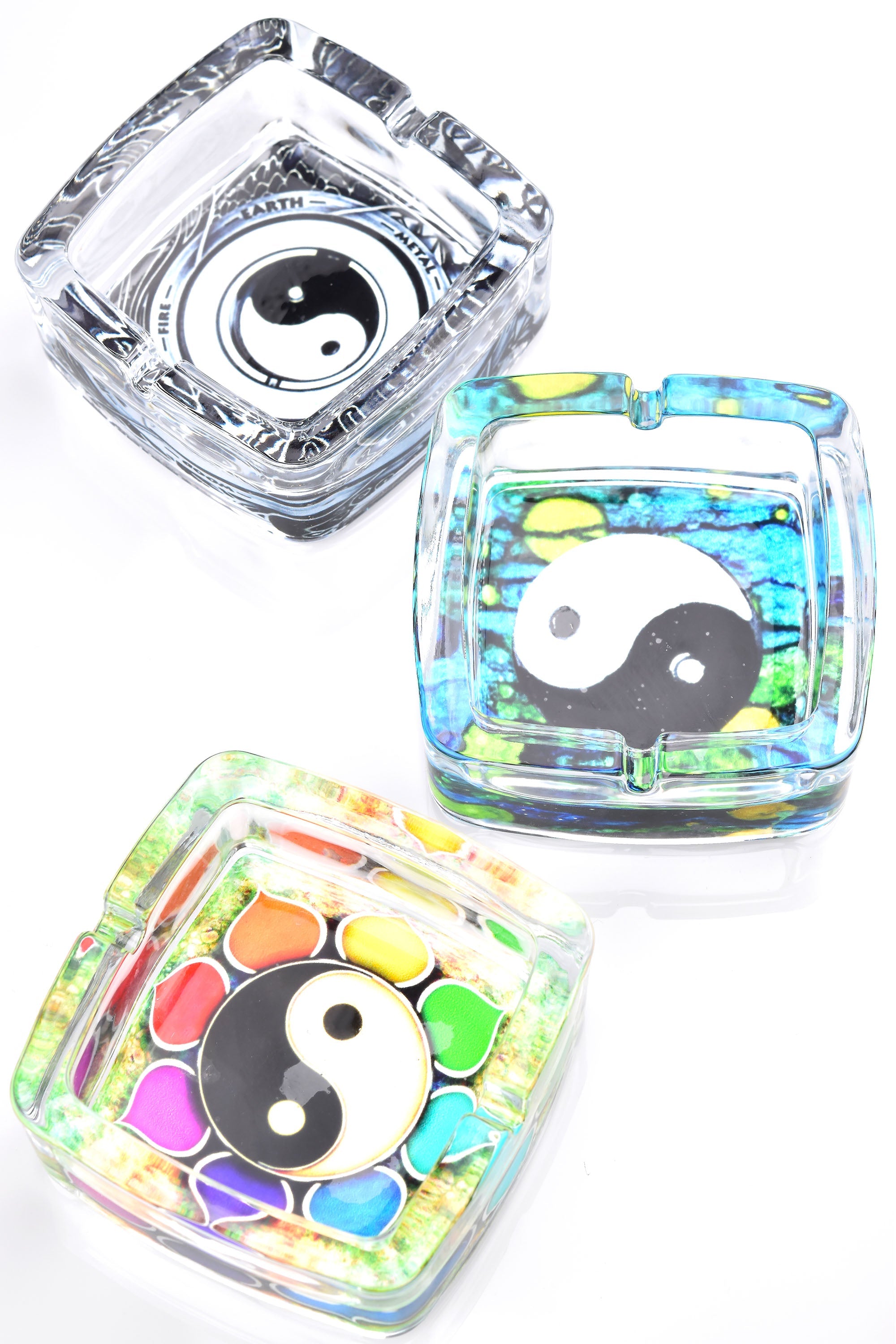 3.5″ Square Glass Ashtray – Pop Designs - Discreet Smoker