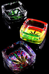 3.5″ Square Glass Ashtray – Pop Designs - Discreet Smoker