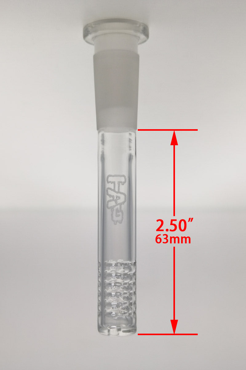 TAG - 14/10MM 6 Row x 2 (36 Hole) Open End Gridded Super Slit Downstem - Discreet Smoker