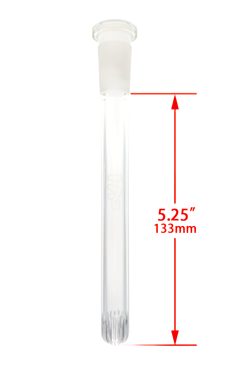 TAG - 18/14MM Closed End Rounded Super Slit Showerhead Downstem - Discreet Smoker