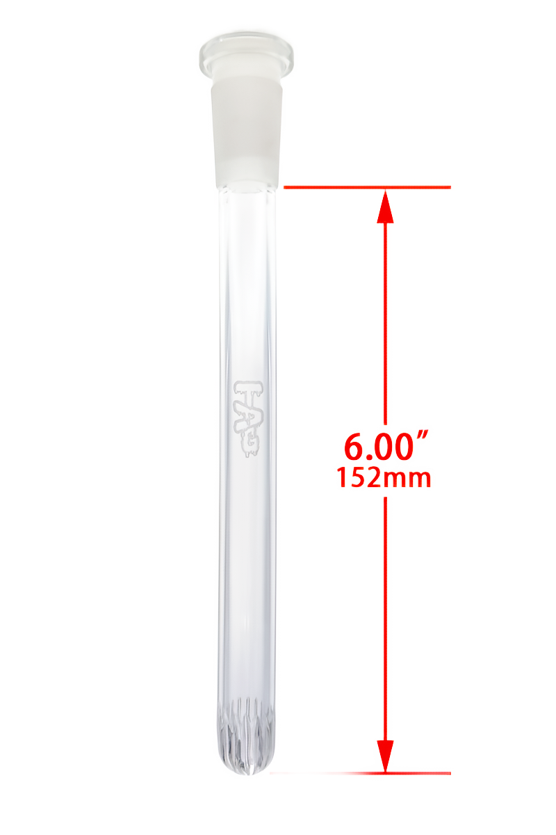 TAG - 18/14MM Closed End Rounded Super Slit Showerhead Downstem - Discreet Smoker
