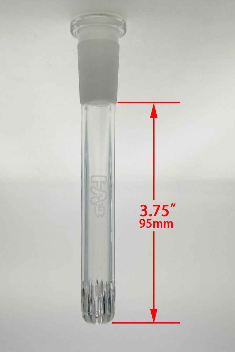 TAG - 18/14MM Open End Rounded Super Slit Showerhead Downstem - Discreet Smoker