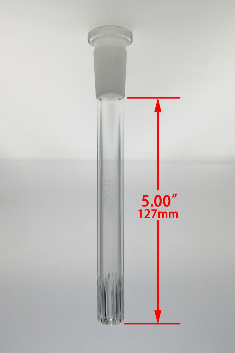 TAG - 18/14MM Open End Rounded Super Slit Showerhead Downstem - Discreet Smoker