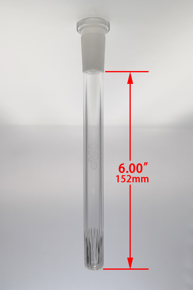 TAG - 18/14MM Open End Rounded Super Slit Showerhead Downstem - Discreet Smoker